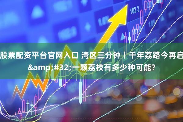 股票配资平台官网入口 湾区三分钟丨千年荔路今再启&#32;一颗荔枝有多少种可能？