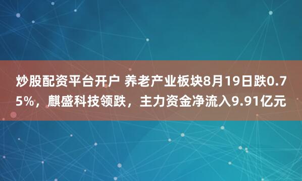炒股配资平台开户 养老产业板块8月19日跌0.75%，麒盛科技领跌，主力资金净流入9.91亿元