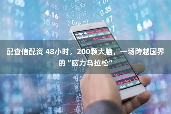 配查信配资 48小时，200颗大脑，一场跨越国界的“脑力马拉松”